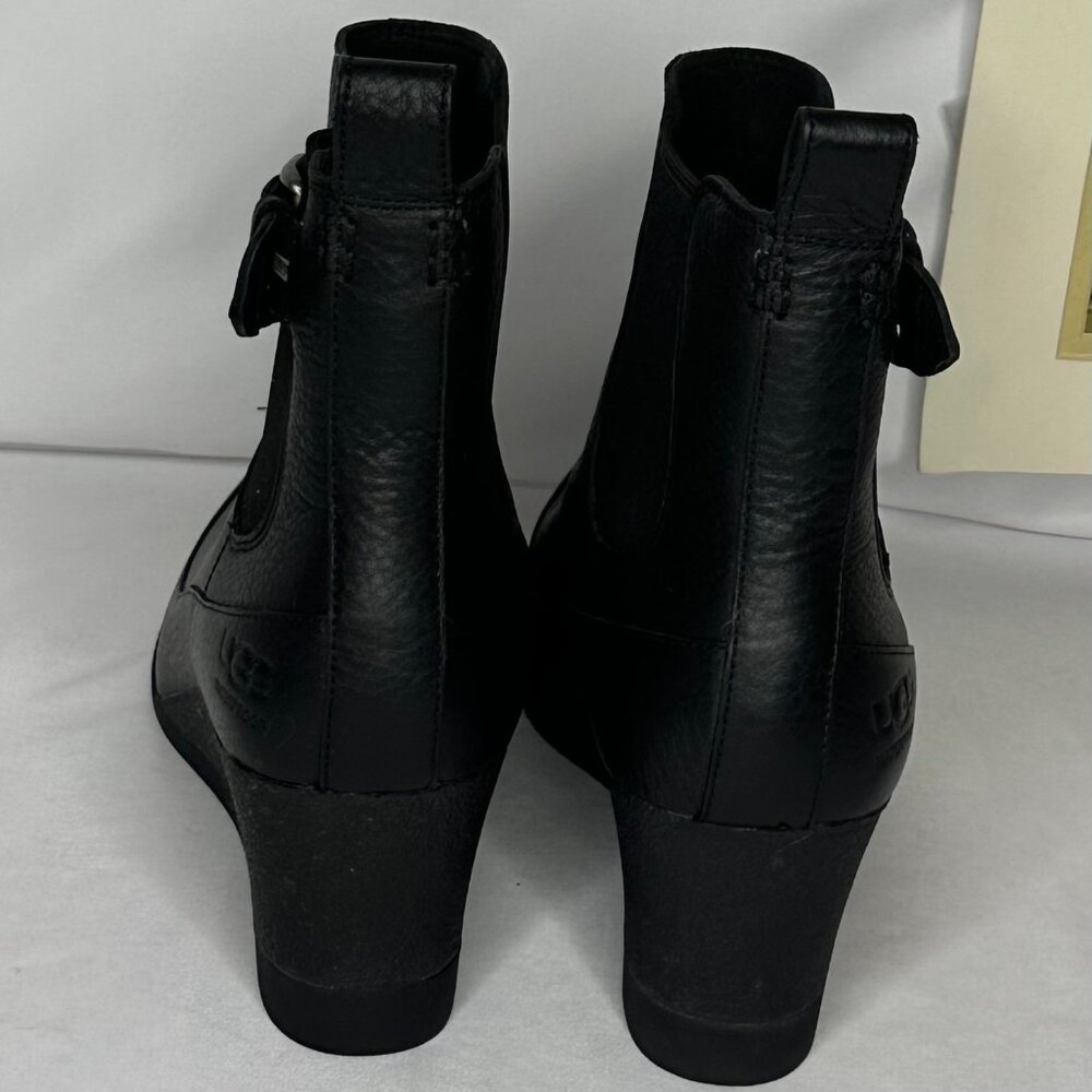 NW/B Ugg Arleta Wedge Waterproof Black Silver Buckle Boots Size 9.5 - Picture 3 of 12